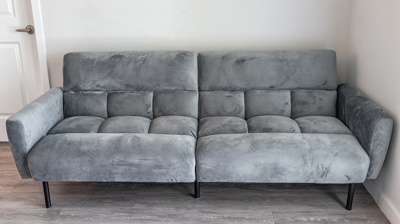 gray microfiber couch