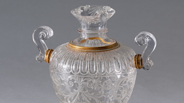 crystal vase with gold detailing