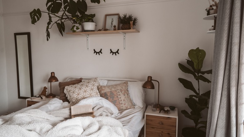 boho style room with plants