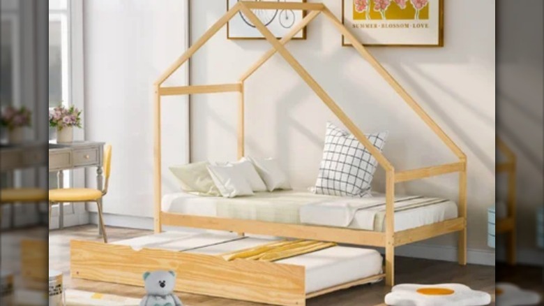 wooden tent children's bed frame 