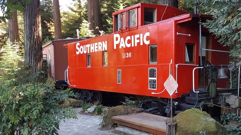 Red caboose house