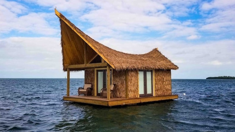 Floating hut on the water