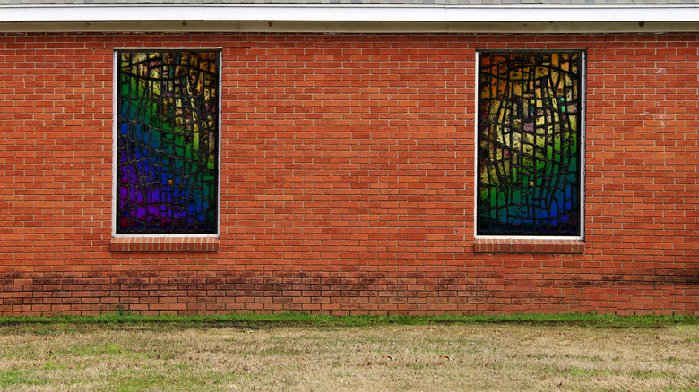 shattered looking rainbow windows