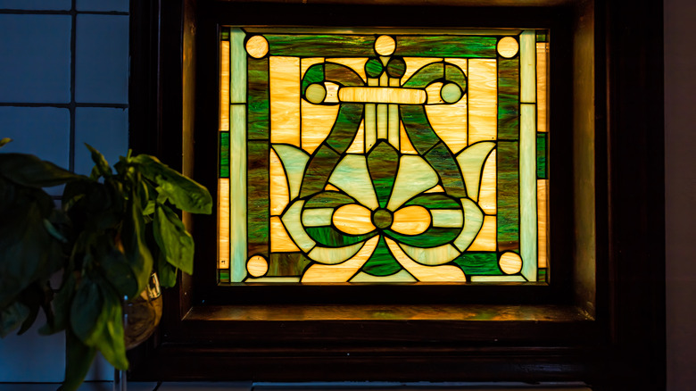 green and yellow stained glass