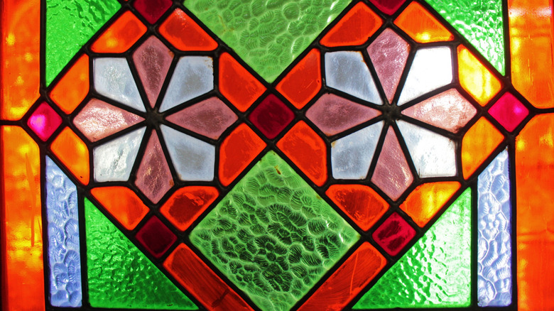 bright stained glass window