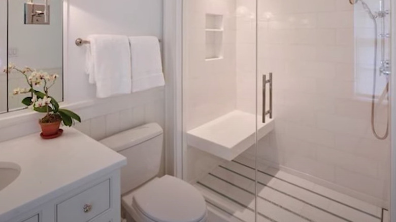 Small bathroom with walk-in shower