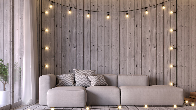 Hanging lights in living room 