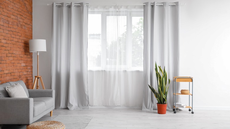 Sheer curtains in living room 