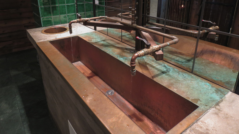 copper trough sink