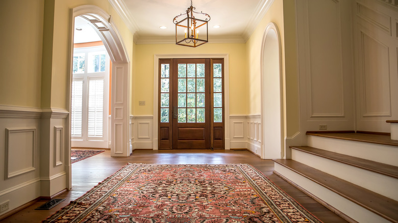 large windows in dining room