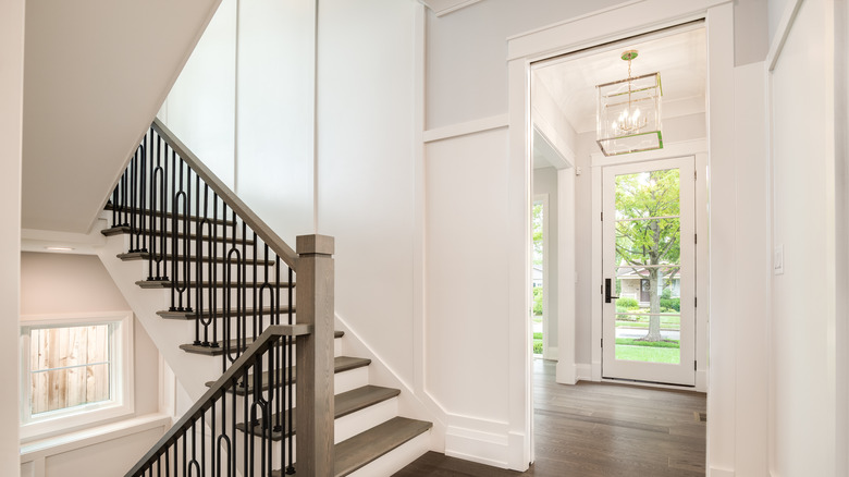 glass door with white trim