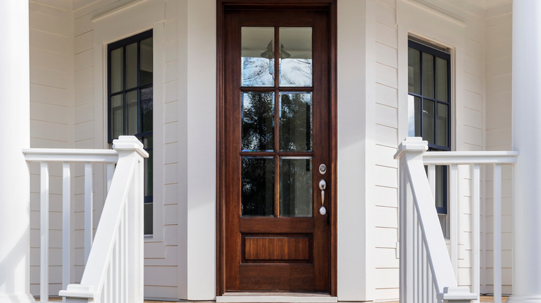 windows around a door