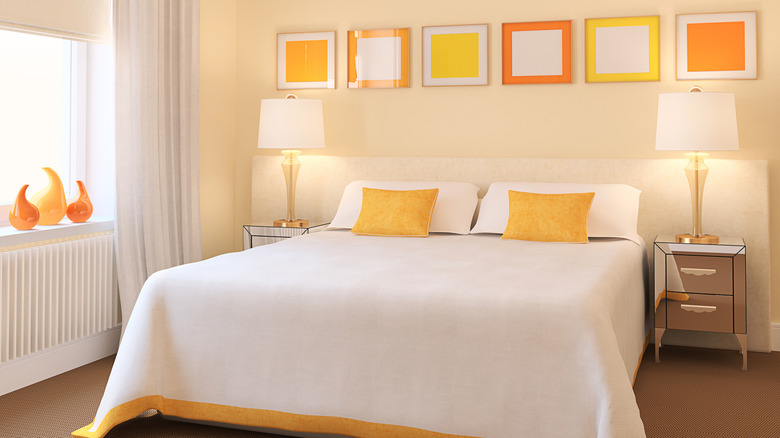 Yellow and orange bedroom