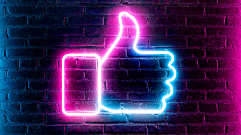 Social media neon like symbol