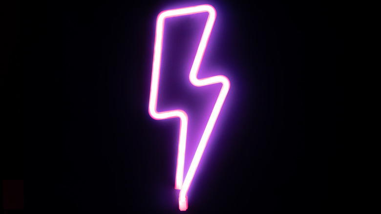 Neon lightning bolt