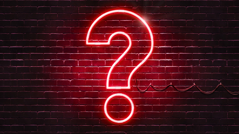 Question mark neon sign