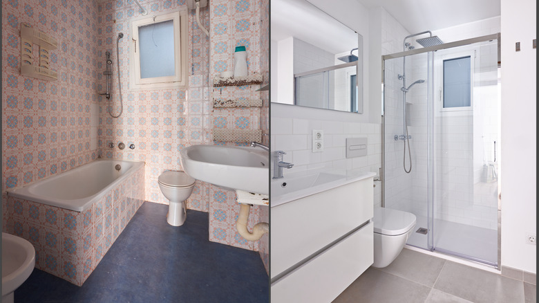 before and after of bathroom