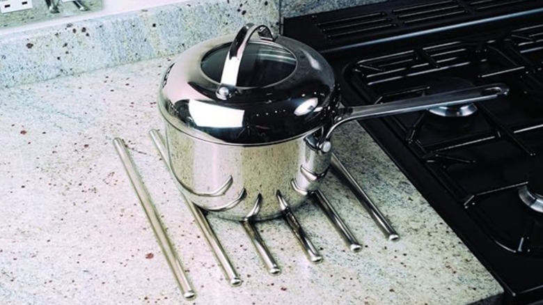 metal hot rods on countertop