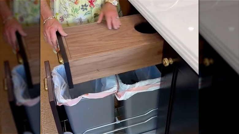 Pull-out cutting board from countertop