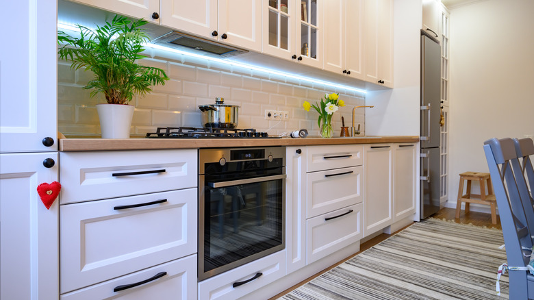 Modern kitchen with LED light strip