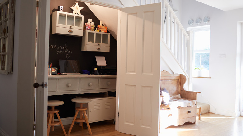 Desk in closet