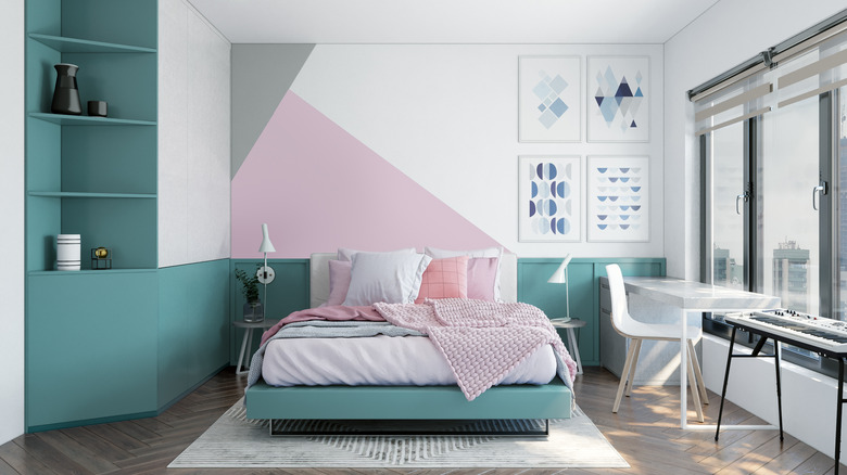 Geometric accent wall