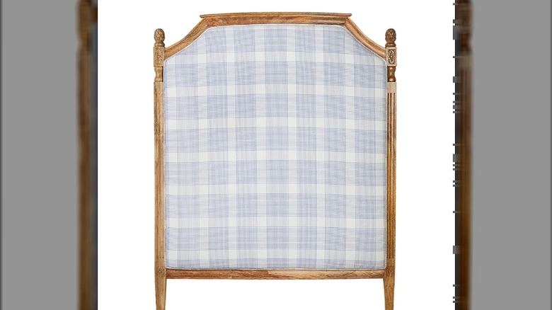 Plaid blue headboard