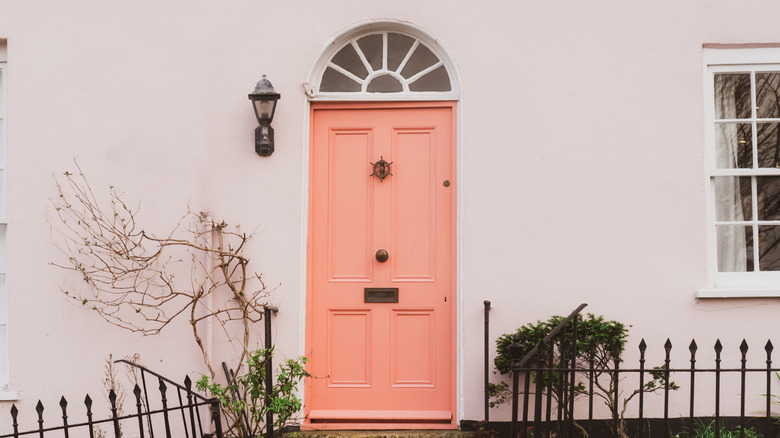 pink peach front door