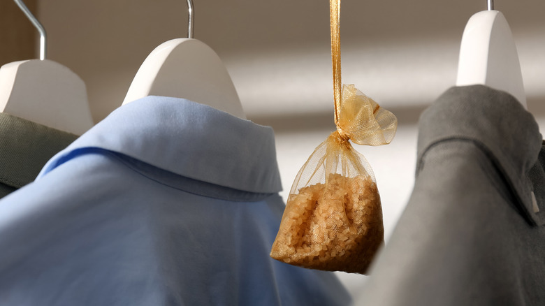 sachet hanging with clothes