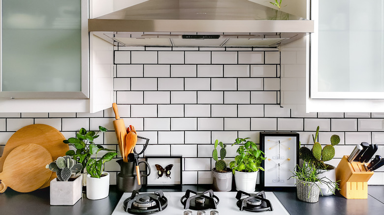 Subway tile backsplash