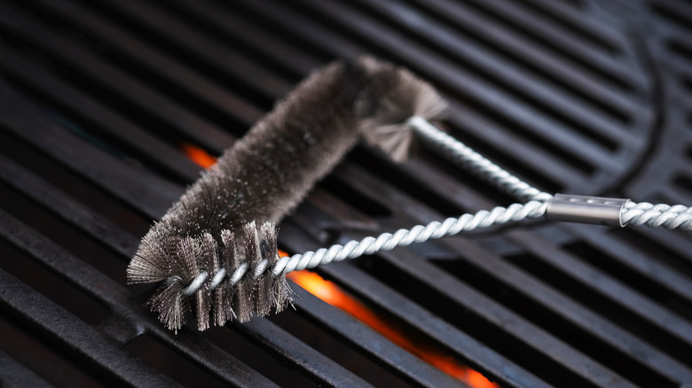 grill brush on grill