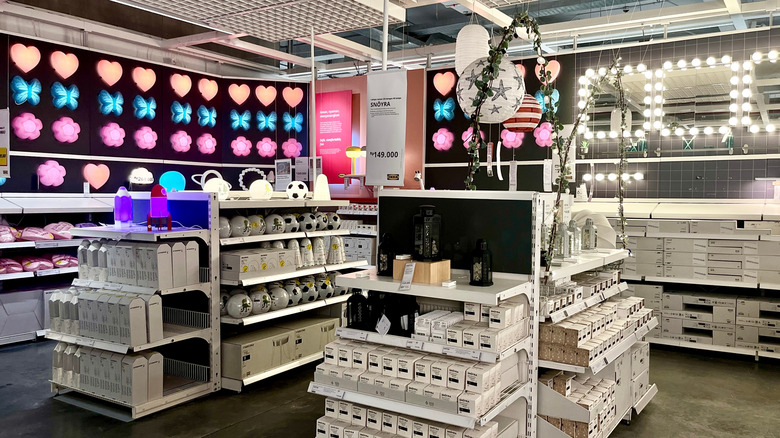 IKEA lighting department in store