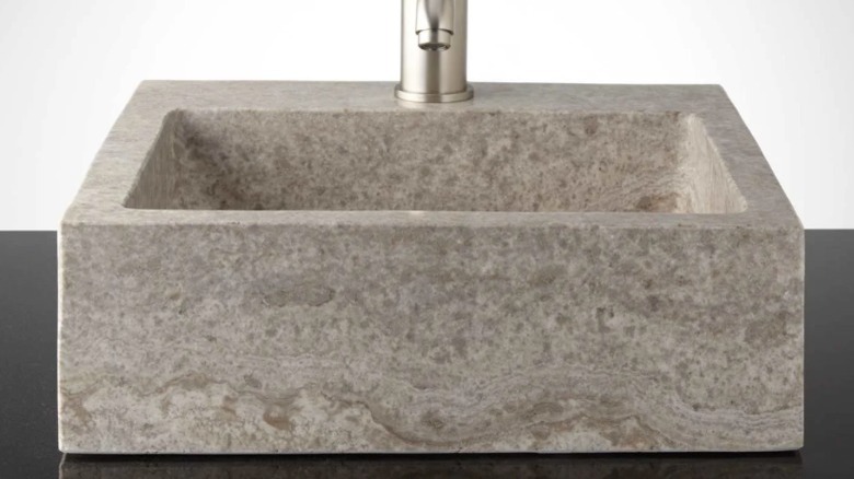 Gray soapstone sink