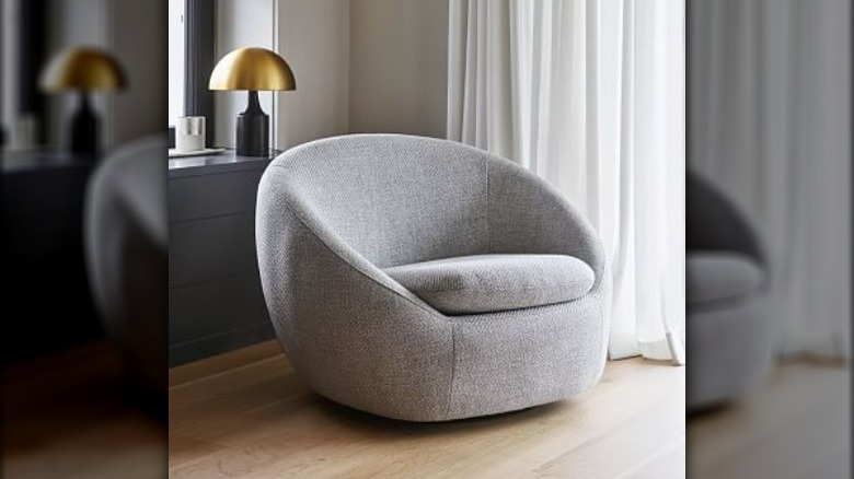 Gray swivel armchair