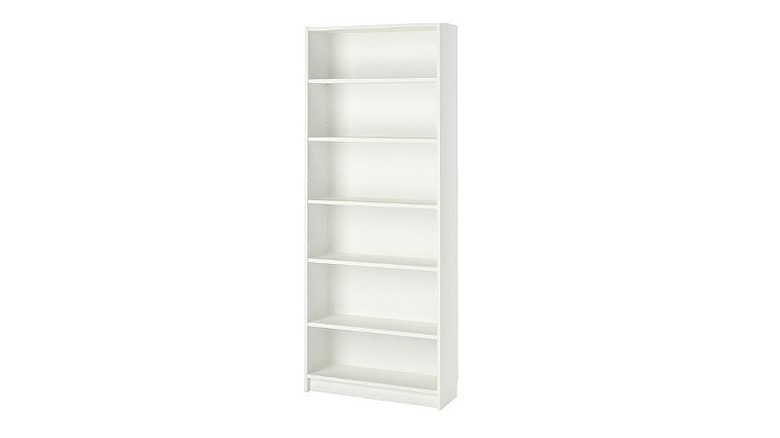 White bookcase with open shelves