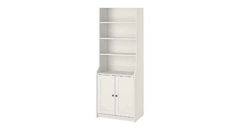 White bookcase with cabinet