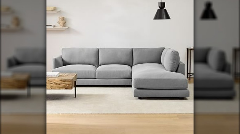 Gray L-shaped sectional