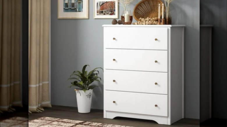 white dresser with four drawers