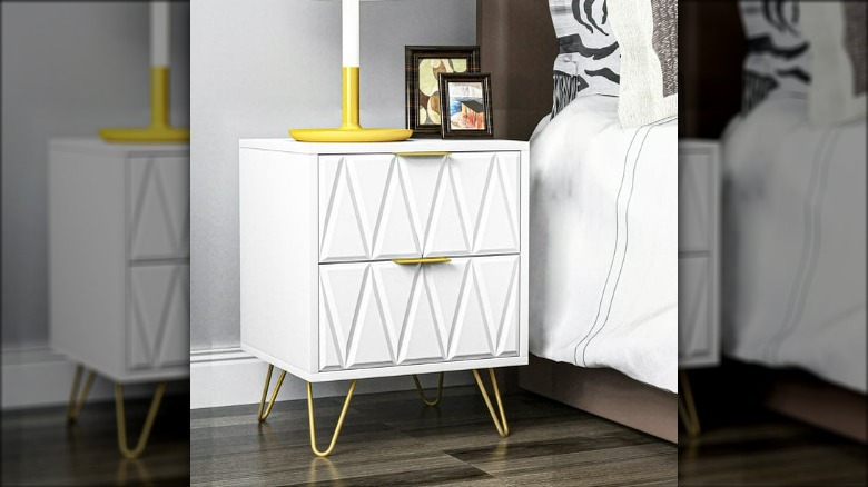 Trendy white nightstand 