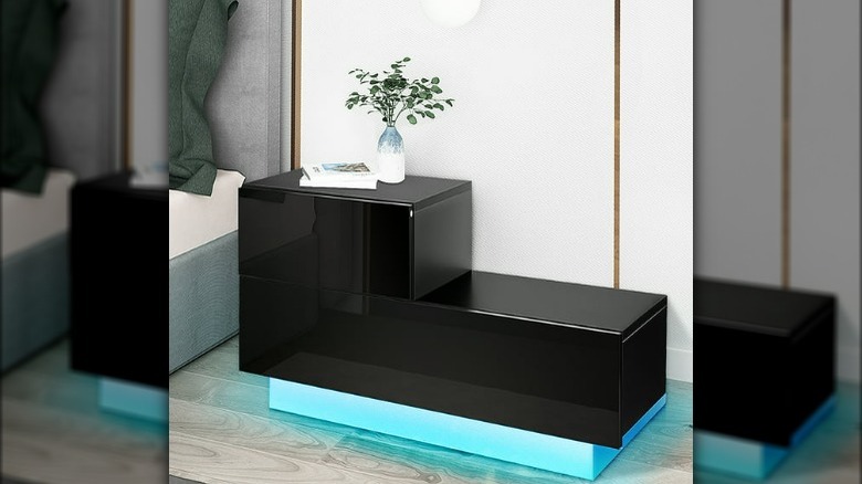 Black nightstand LED lights