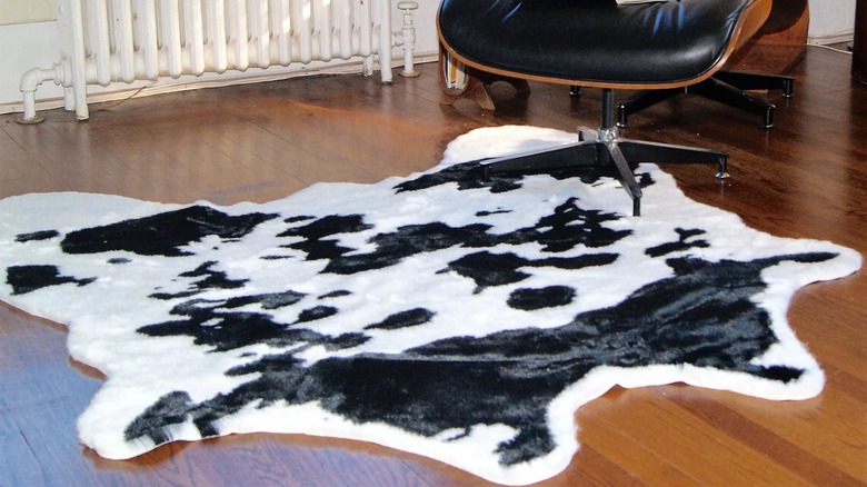 Faux cowhide rug