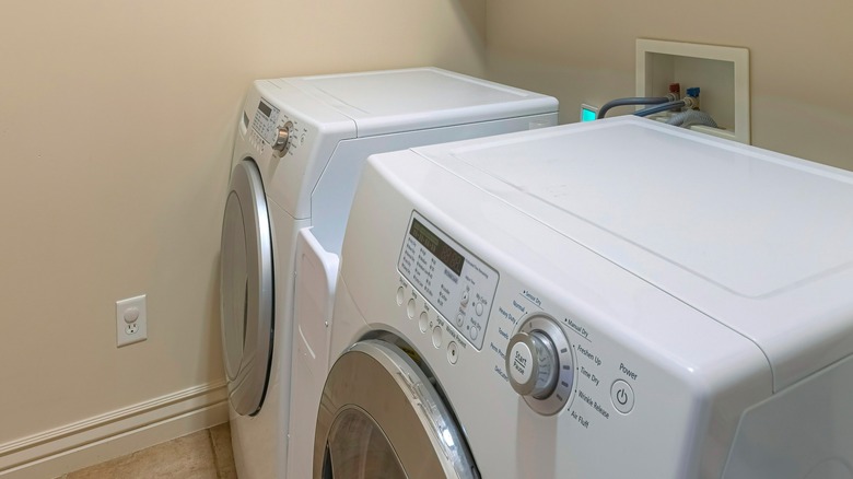 Installed washer and dryer