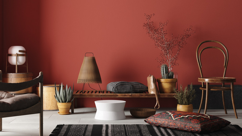 Bold red wall