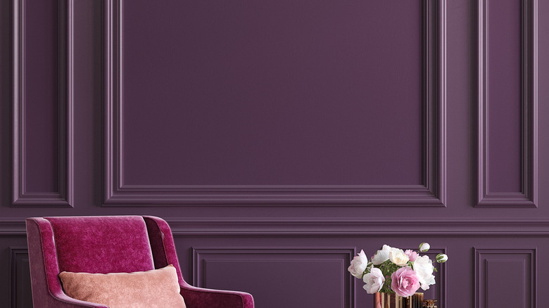 Purple painted walls