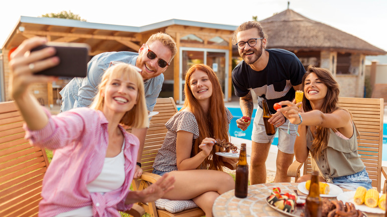 friends at a backyard party