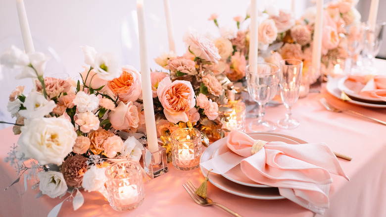 pink table setting