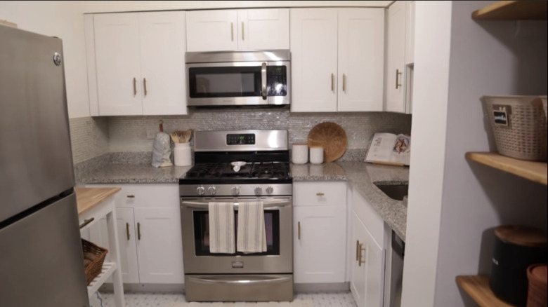 grey and white kitchen