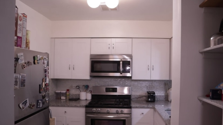 grey and white kitchen