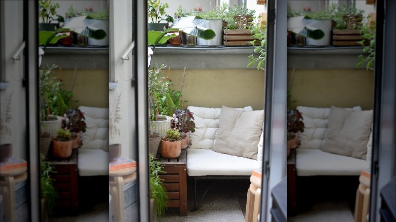 Small balcony bench seat