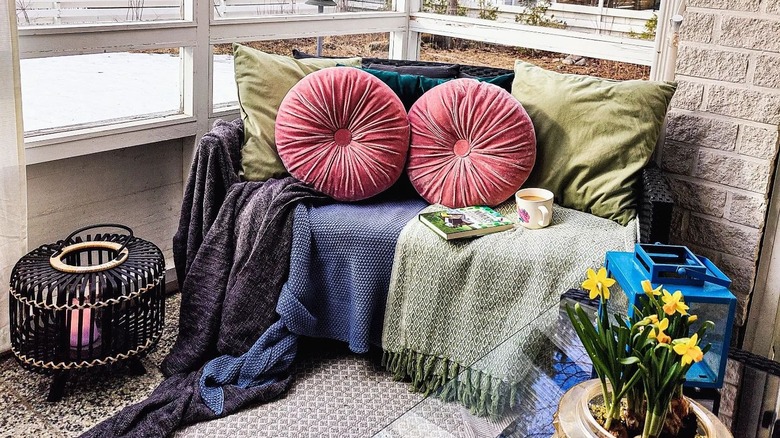 Lush enclosed porch